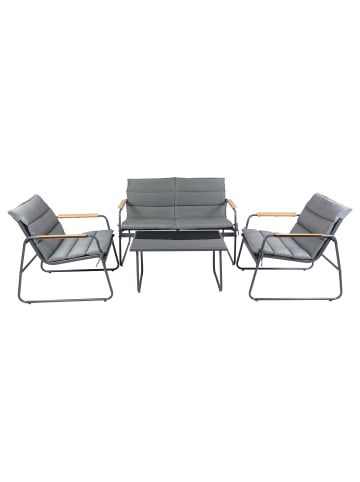 VCM  4 tlg. Set Lounge Balkon Gartenmöbel Lexila in Grau