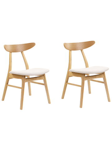 Beliani 2er-Set Esszimmerstuhl LYNN in Braun/Beige