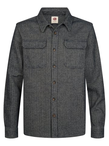 Petrol Industries Fischgrat-Overshirt aus Baumwolle steelline in Blau