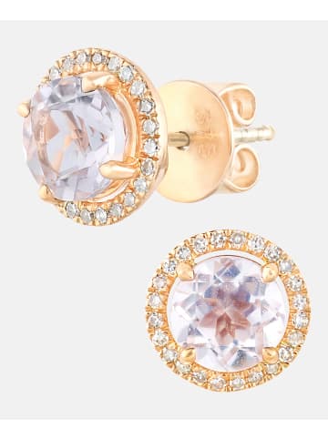 Diamant L'éternel Ohrstecker aus 375 Roségold mit Diamant mit Amethyst