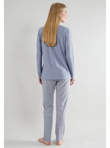 Götzburg Pyjama Josselin in blau-mittel-Karo