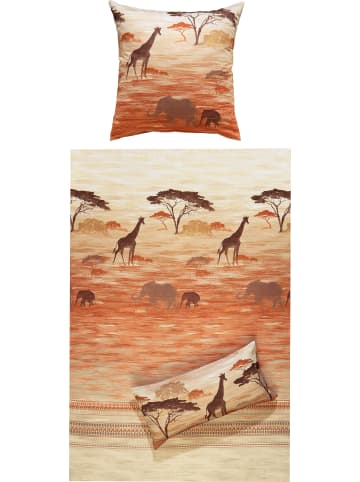 Erwin Müller Mako-Satin Bettwäsche in braun-beige