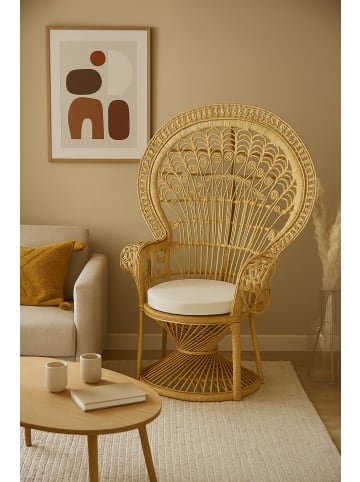 möbel-direkt Rattansessel Pfauenthron mit Sitzkissen in beige
