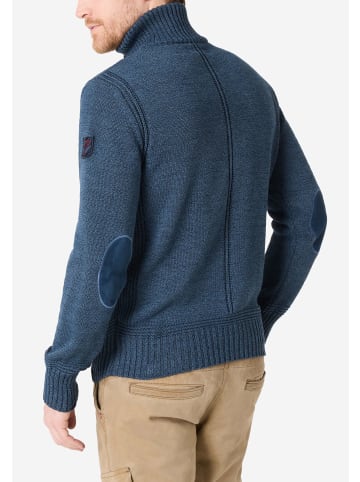 Timezone Hochwertiger Strickpullover mit Reißverschluss-Details in Blau-2