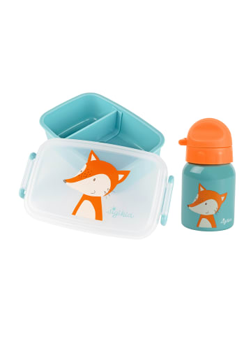 Sigikid Kindergarten-Set Trinkflasche & Brotdose Fuchs in Blau/Orange Fuchs