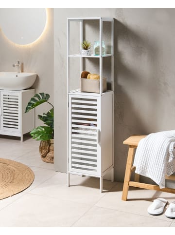 Beliani Badezimmerregal OWASSO in Weiß - (W) 32 x (H) 145 x (L) 30 cm