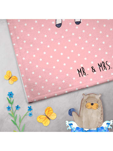 Mr. & Mrs. Panda Handtuch Einhorn Mitteilung ohne Spruch in Rot Pastell
