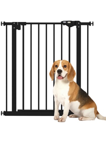 Pawhut Hunde Türschutzgitter Schwarz 74-147,5L x 2B x 76,2H cm