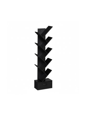 relaxdays Bücherregal in Schwarz - (B)38 x (H)146 x (T)22 cm