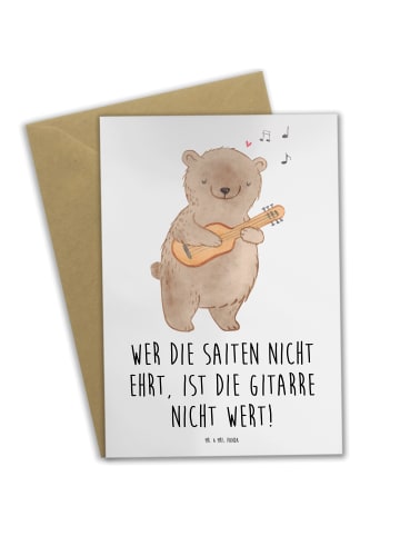 Mr. & Mrs. Panda Glückwunschkarte Gitarre Wert mit Spruch in Weiß