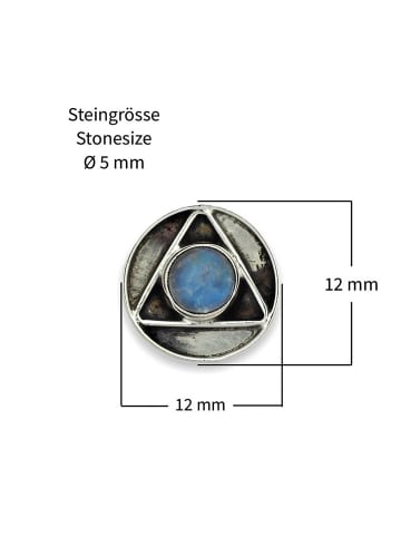 mantraroma 925er Silber - Ohrstecker (L) 12 x (B) 12 mm mit Mondstein