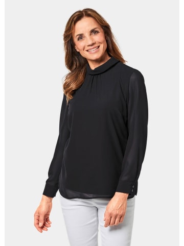 GOLDNER Kurzgröße:  Bluse in schwarz