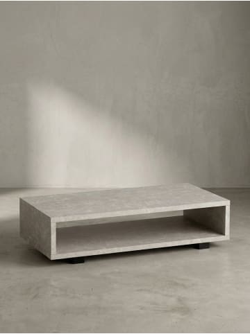 KADIMA DESIGN Couchtisch 100x50x25 cm Sandfarben Sofatisch in Stein-Optik Modern, in Beige