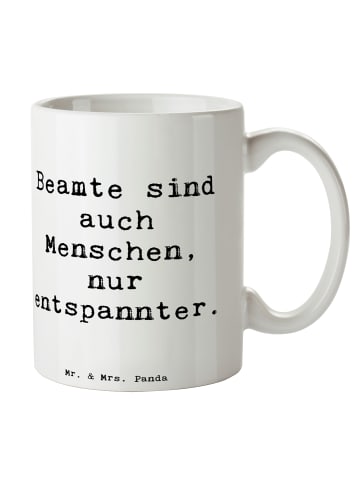 Mr. & Mrs. Panda Teebecher Spruch Beamtin Entspannt mit Spruch in Weiß