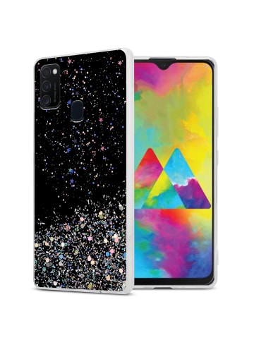 cadorabo Hülle für Samsung Galaxy M21 / M30s Glitter in Schwarz mit Glitter