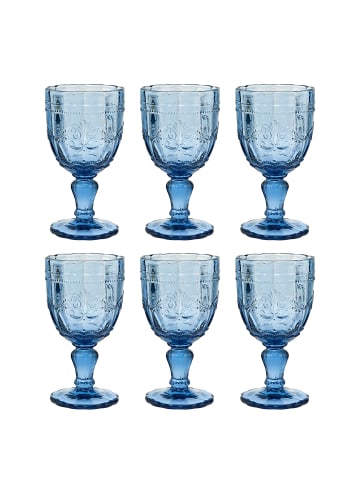 Butlers Trinkglas VICTORIAN 6er-Set mit Stiel in Blau