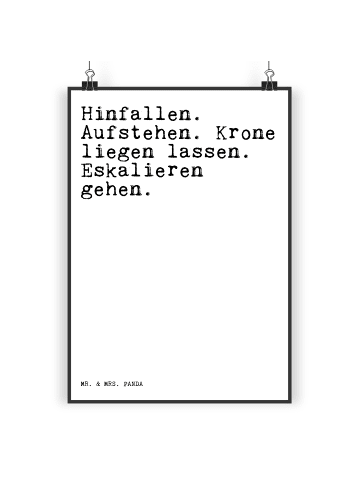 Mr. & Mrs. Panda Bild Hinfallen. Aufstehen. Krone liegen... mit ... in Weiß