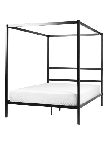 Beliani 2-tlg Himmelbett LESTARDS in Schwarz
