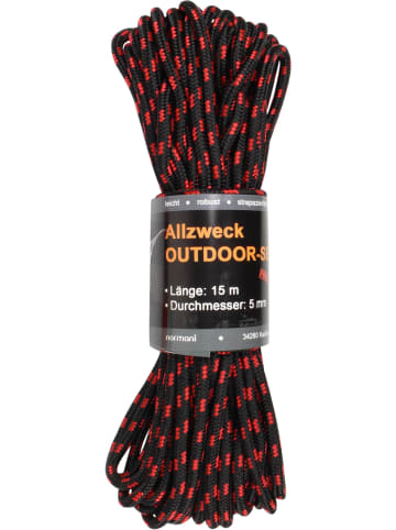 Normani Outdoor Sports Allzweck-Outdoor-Seil 5 mm x 15 m Chetwynd in Schwarz/Rot