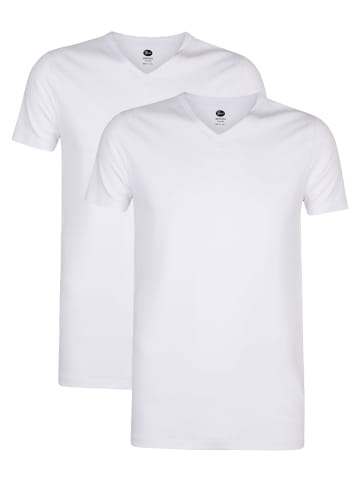 Petrol Industries 2er-Pack Basic T-Shirt V-Ausschnitt Legacy in Weiß