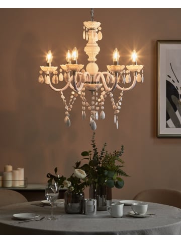 Beliani Pendelleuchten KALANG in Weiß - (W) 70 x (H) 160 x (L) 70 cm