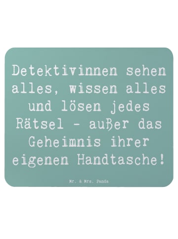 Mr. & Mrs. Panda Maus Pad Spruch Detektivin Rätsel mit Spruch in Meeresbrise