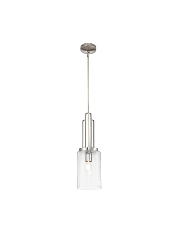 Licht-Erlebnisse Pendelleuchte (B)17.8 x (L)17.8 x (T)69.8 cm in Nickel poliert Transparent