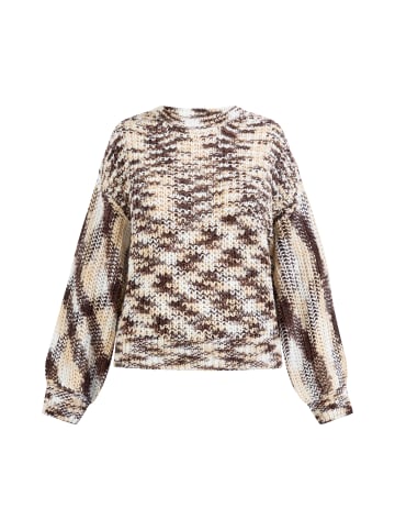 myMo Strickpullover in Braun Mehrfarbig