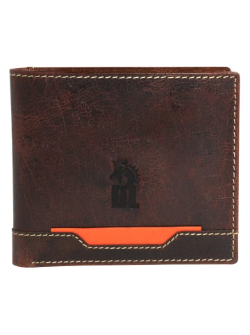 DrachenLeder Geldbörse Leder braun, orange Herren ca. 11cm ca. 9,5cm