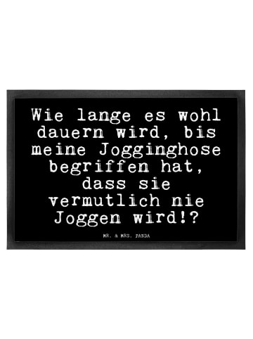 Mr. & Mrs. Panda Fußabstreifer Wie lange es wohl... mit Spruch in Schwarz