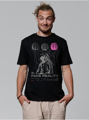 wat? Apparel T-Shirt Fake Reality in Schwarz