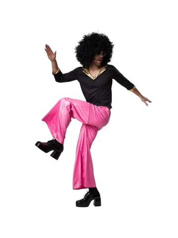 tectake Farbenprächtiges, zweiteiliges Disco-Outfit, schwarz/pink
