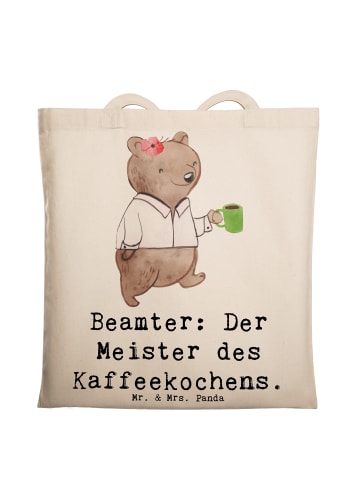 Mr. & Mrs. Panda Tasche Beamter Kaffeemeister mit Spruch in Creme