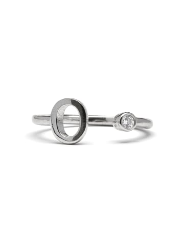 Luxenter 925 sterling silver ring with a brilliant-cut zirconia rhodium-plated - Alphabet