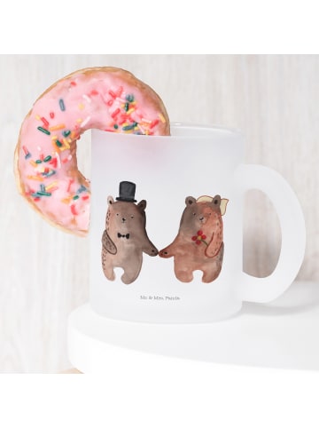 Mr. & Mrs. Panda Teetasse Bär Heirat ohne Spruch in Transparent