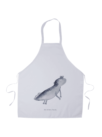 Mr. & Mrs. Panda Grill Schürze Axolotl Schwimmen ohne Spruch in Weiß