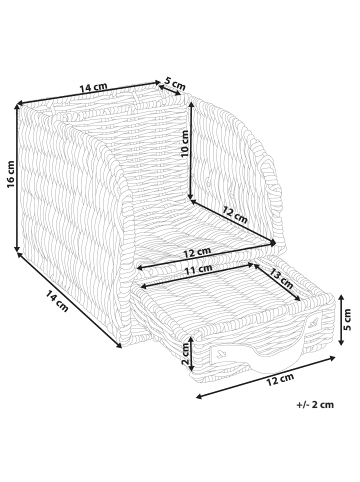 Beliani Aufbewahrungsbox MALPELO in Naturfarben/Braun - (W) 14 x (H) 16 x (L) 14 cm