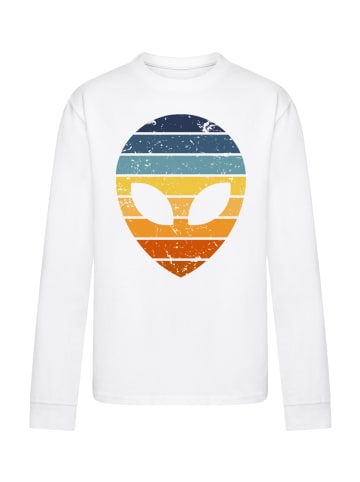 F4NT4STIC Longsleeve Shirt Alien Sonnenuntergang Retro in weiß