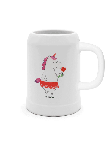 Mr. & Mrs. Panda Bierkrug Einhorn Dame ohne Spruch in Weiß