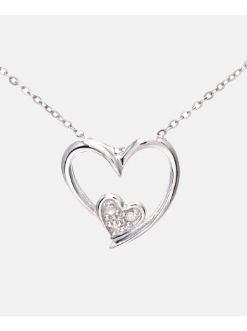 Diamant L'éternel Halskette mit Anhänger aus 375 Weißgold mit Diamant Herz-Design
