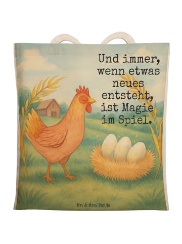 Mr. & Mrs. Panda Tasche Huhn Stolz Design mit Spruch in Weiß