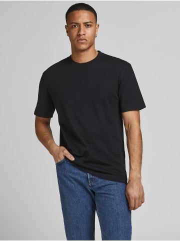 Jack & Jones Basic T-Shirt Kurzarm Shirt Relaxed Fit JJERELAXED in Schwarz