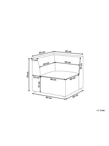 Beliani Sofaelement LEMVIG in Braun - (W) 83 x (H) 78 x (L) 83 cm linksseitig