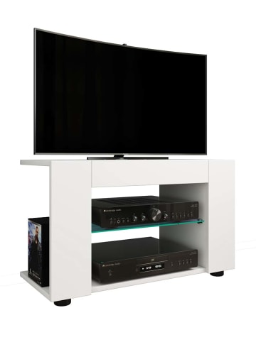 ebuy24 TV Tisch PlexaloXL 1 Weiß 70 x 30 cm