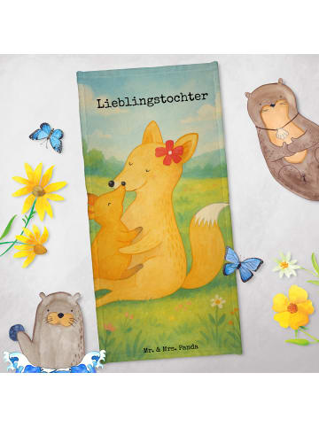 Mr. & Mrs. Panda Strandtuch Fuchs Mama Design mit Spruch in Weiß