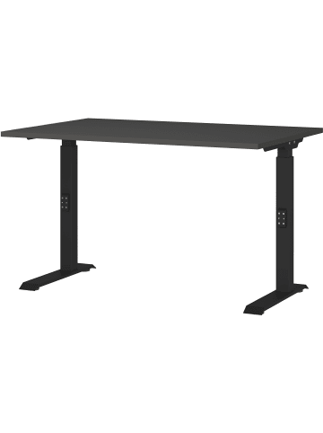 KADIMA DESIGN Schreibtisch verstellbar 68-91cm Höhe Ergonomisch C-Fuß Büro in Graphit