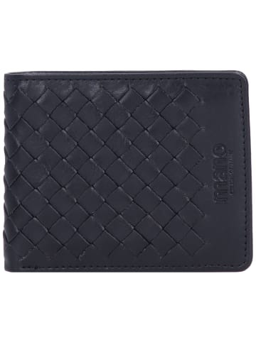 mano Don Luca Geldbörse Leder 11 cm in schwarz