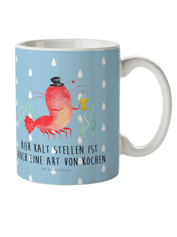 Mr. & Mrs. Panda Kindertasse Hummer Weizen mit Spruch in Blau Pastell