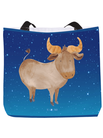 Mr. & Mrs. Panda Strandtasche Sternzeichen Stier ohne Spruch in Sternenhimmel Blau