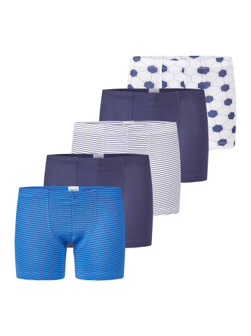 Schiesser Retro Short / Pant Kids Boys 95/5 Cotton in Blau / Weiß gem. Fußball